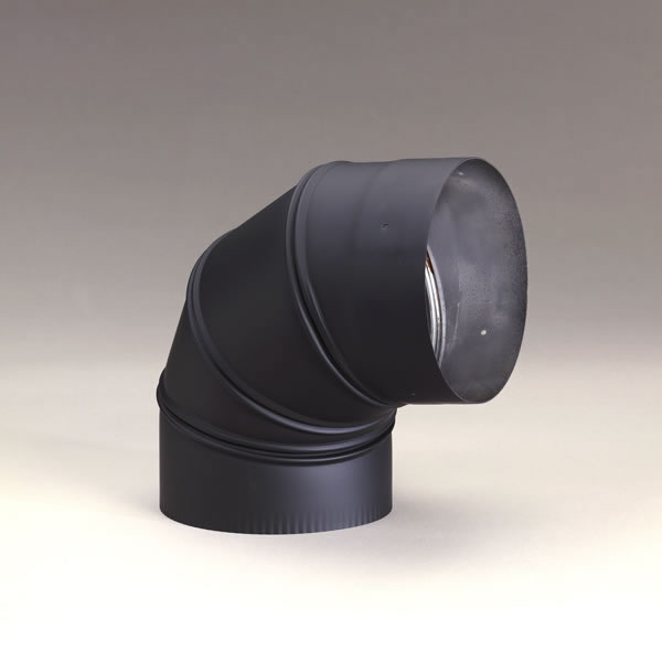 8" Heat-Fab Black 90-Degree Sectioned Elbow Adjustable