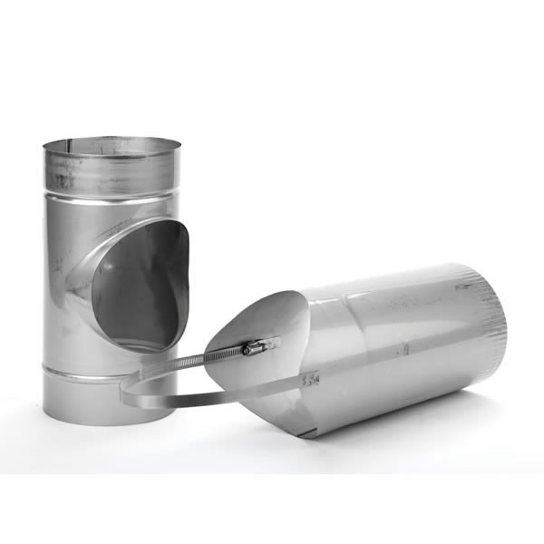 6" Heatfab 304-Alloy Stainless Steel Short Tee with 10" Long Removable Take-Off - 4616761