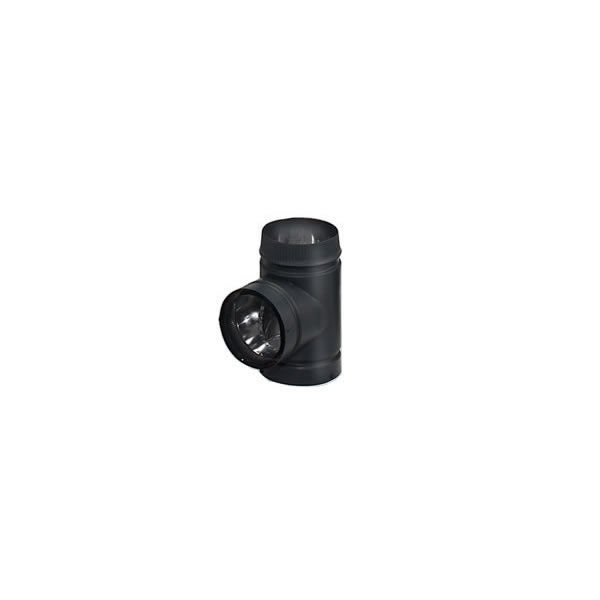 8" Selkirk DSP Black Double-Wall Tee With Cap