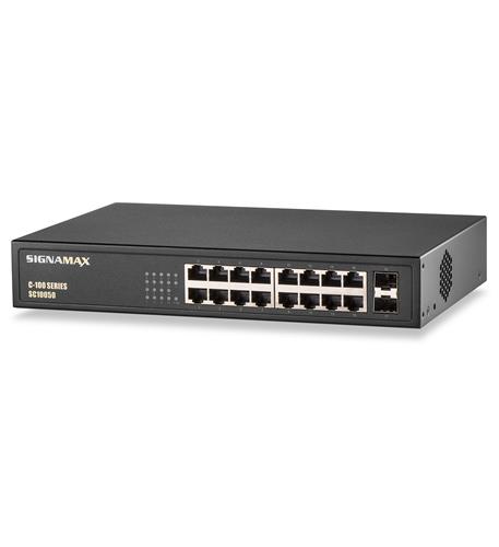 C-100 16 Port Gigabit PoE+ Switch 2 SFP