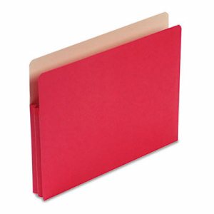1 3/4" Exp Colored File Pocket, Straight Tab, Letter, Red