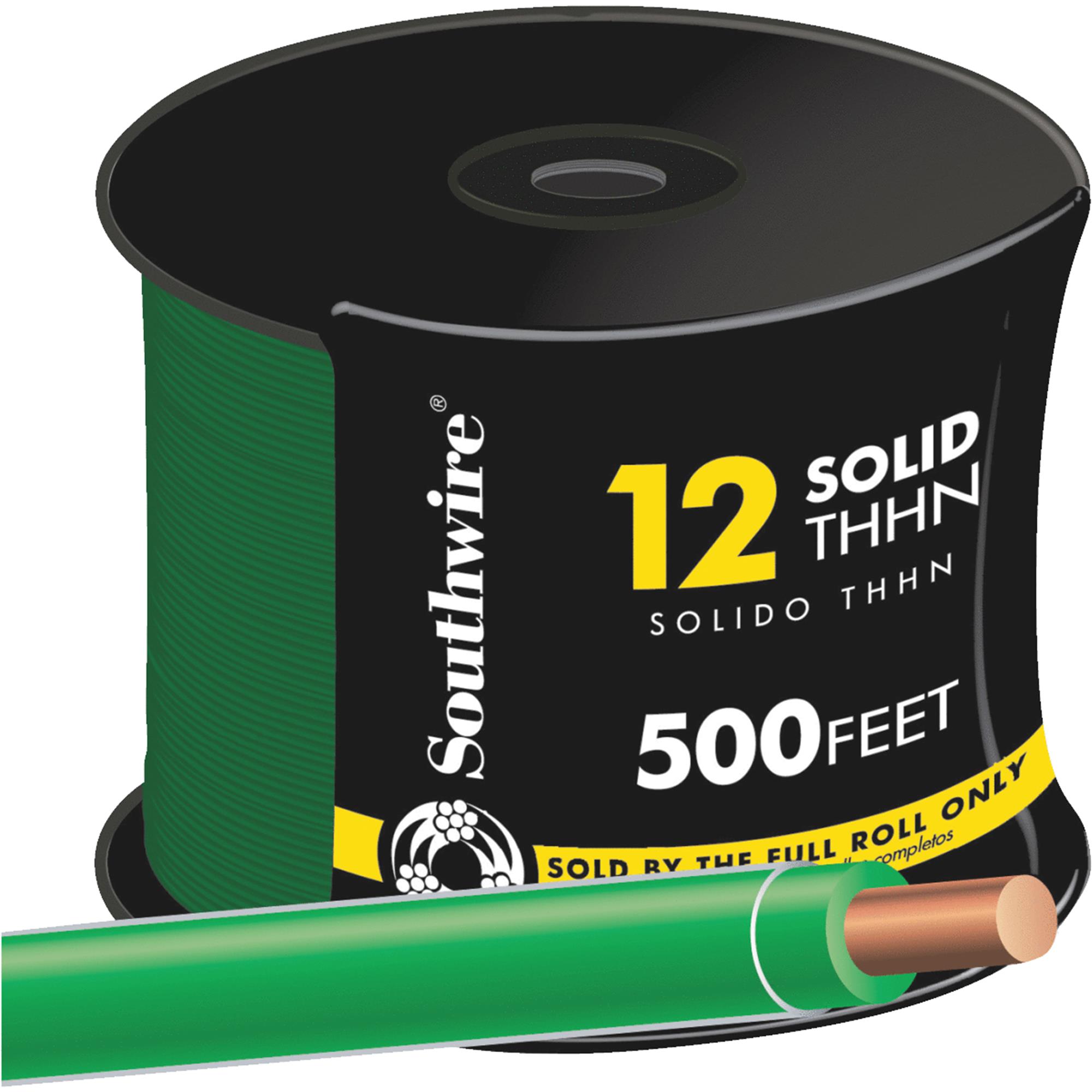 12 Gauge Green 500-Foot Thermoplastic High Heat Resistant Nylon Coated Solid Wire