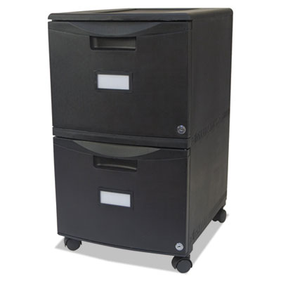 2-Drawer Mobile File Cabinet with Lock, Legal/Letter, Black