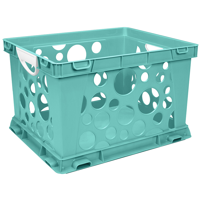 Premium File Crate with Handles, Classroom Teal