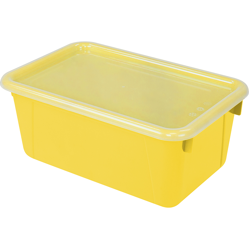 Small Cubby Bin, with Cover, Classroom Yellow, Pack of 2