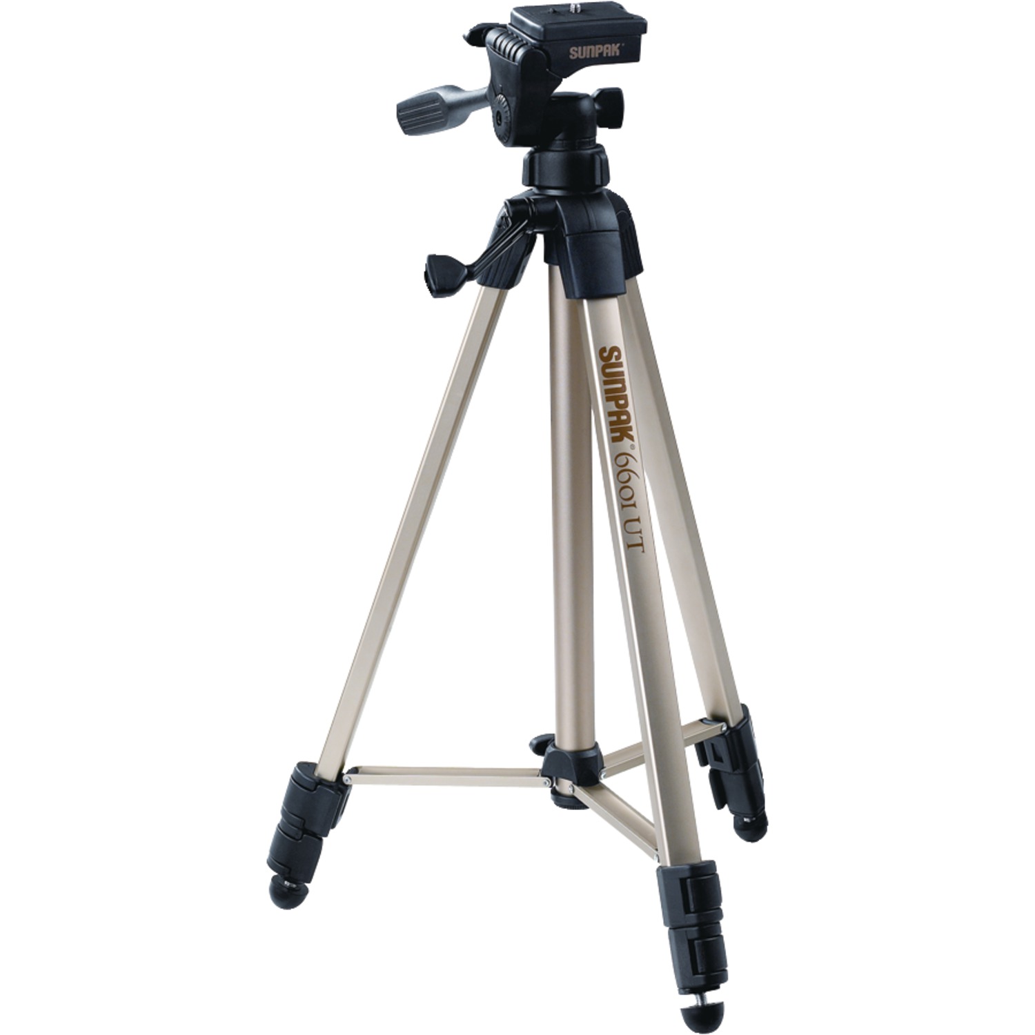 Sunpak 620-060 Tripod with 3-Way Pan Head (Folded height: 20.3"; Extended height: 58.32"; Weight: 2.8lbs; Includes 2nd quick-