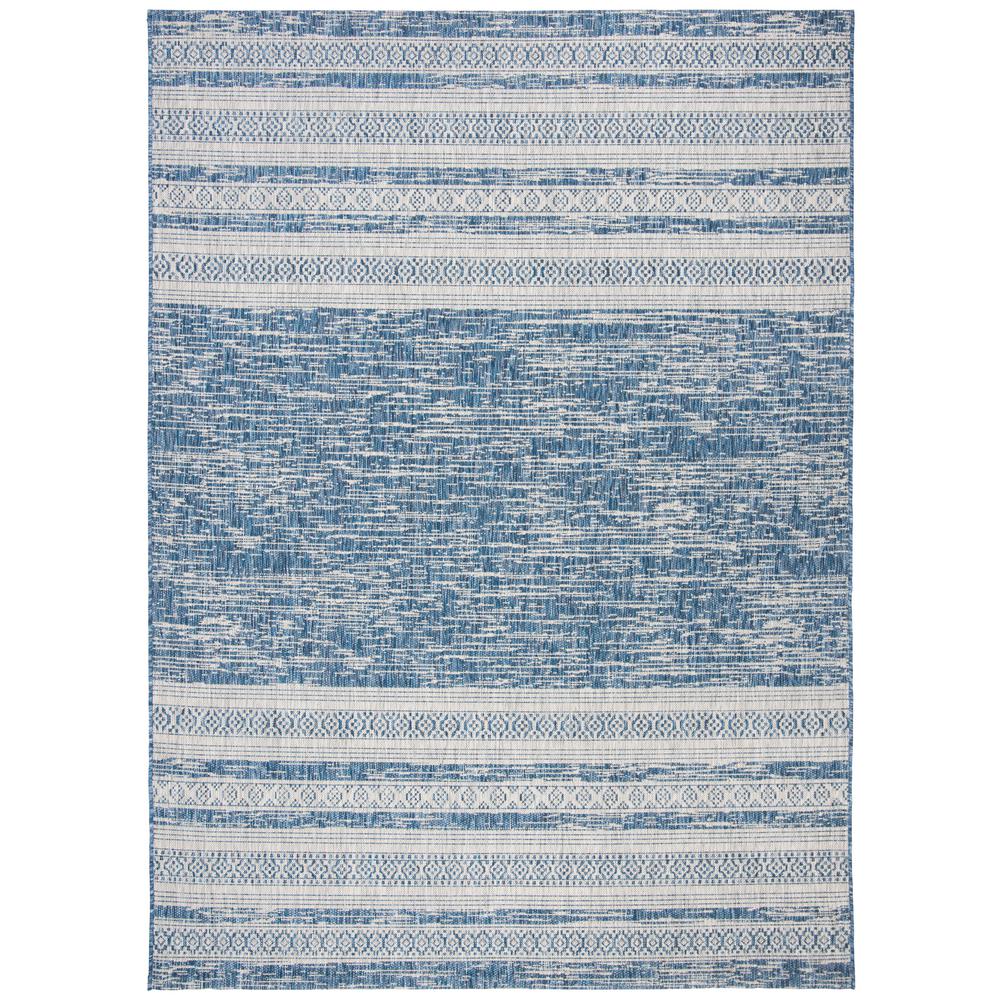 Safavieh Courtyard Indoor/Outdoor Medium Rectangle Rug, 5'3 X 7'7, Navy/Grey