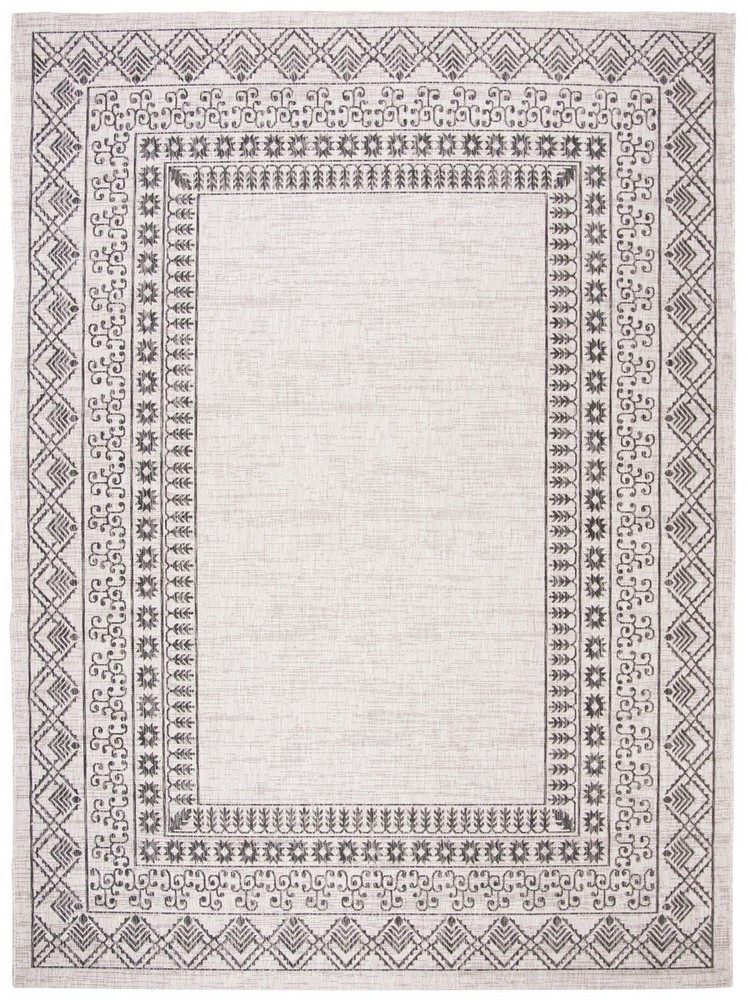 Safavieh Courtyard Indoor/Outdoor Medium Rectangle Rug, 5'3 X 7'7, Black/Beige