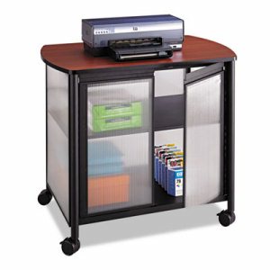 Safco Impromptu Black Deluxe Stand with Doors - 200 lb Load Capacity - 2 x Shelf(ves) - 30.8" Height x 34.8" Width x 25.5" Depth