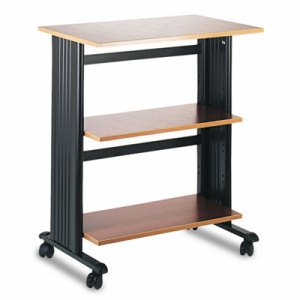 Safco Muv Three Level Adjustable Printer Stand - 175 lb Load Capacity - 3 x Shelf(ves) - 35" Height x 29.5" Width x 20" Depth - 