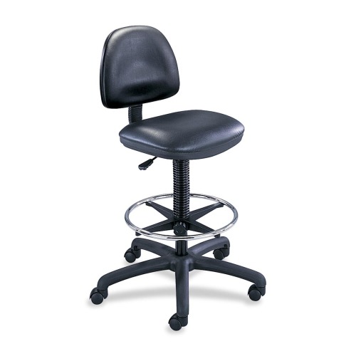 Safco Precision Extended Height Drafting Chair - Vinyl Black Vinyl Seat - Black Frame - 5-star Base - Black - 1 Each