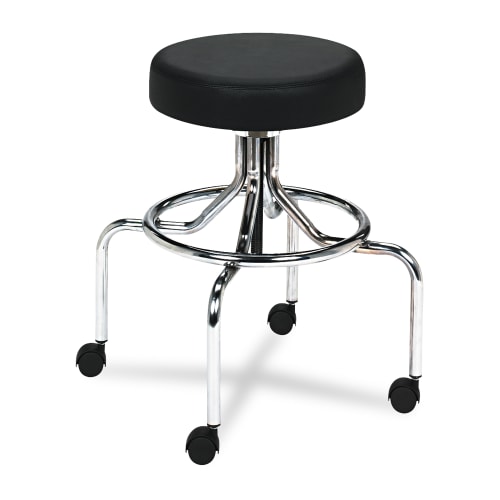 Safco High Base Screw Lift Lab Stool - 250 lb Load Capacity - 25" x 25" x 33" - Black