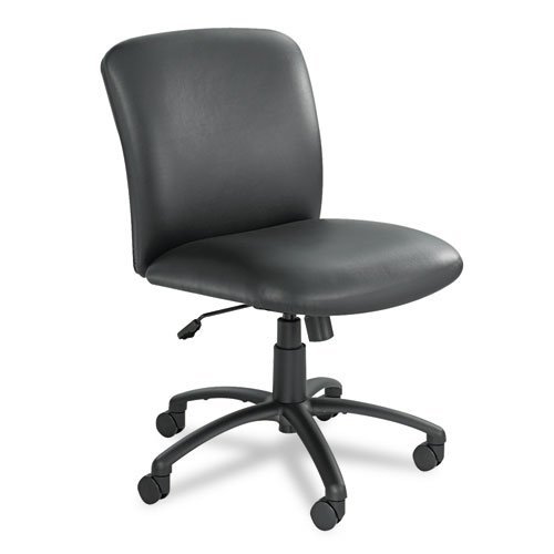 Safco Uber Big and Tall Mid-back Management Chair - Black Vinyl Seat - Black Frame - 5-star Base - 1 Each