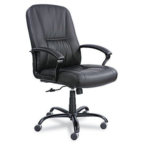 Serenity Big/Tall High Back Leather Chair, Supports Up to 500 lb, 19.5" to 22.5" Seat Height, Black