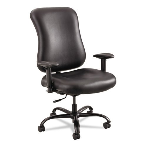 Safco Optimus Big & Tall Chair - Black Vinyl Seat - Black Vinyl Back - High Back - 5-star Base - 1 Each