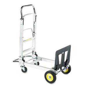 Safco HideAway Convertible Hand Truck - 400 lb Capacity - 4 Casters - 6" , 3" Caster Size - Aluminum - x 15.5" Width x 43" Depth