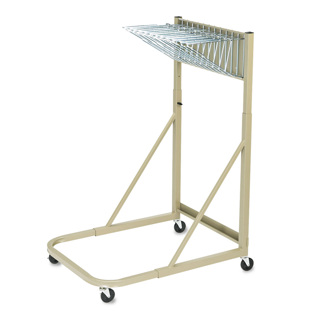 Safco Mobile Cart - 240 lb Capacity - Steel - x 27" Width x 37.5" Depth x 61.6" Height - Sand - 1 Each