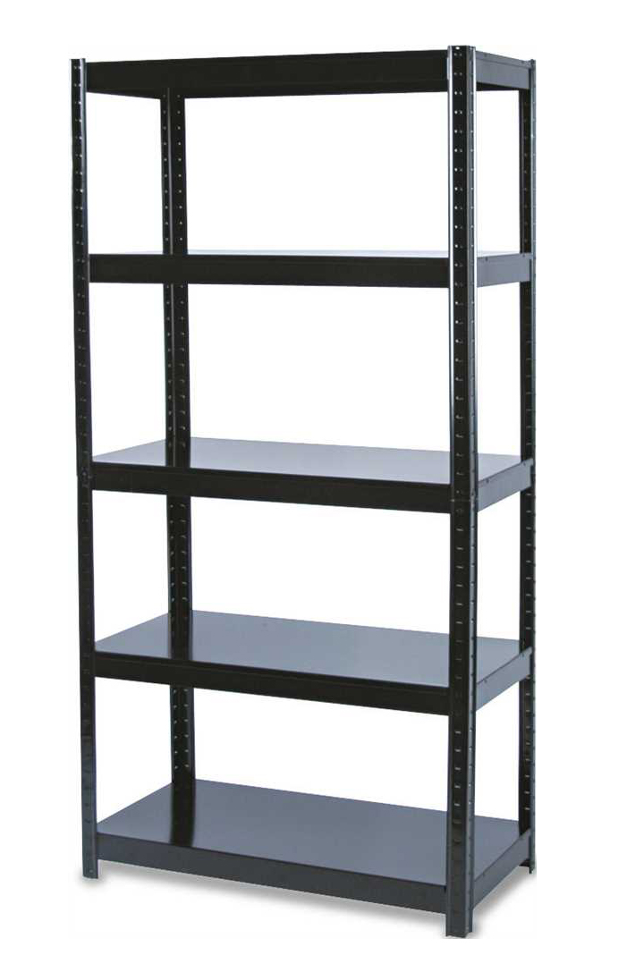 Safco Boltless Steel Shelving - 36" x 18" x 72" - 5 x Shelf(ves) - 1000 lb Load Capacity - Durable - Black - Powder Coated - Ass