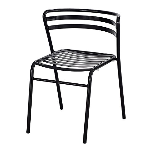 Safco Stacking Metal Chairs Black Tubular Steel Frame 2 / Carton