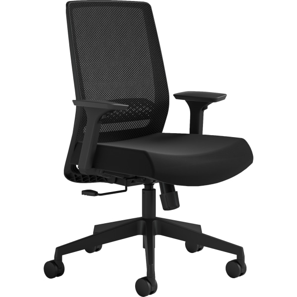 Safco Medina Basic Task Chair - 5-star Base - Black - Armrest - 1 Each