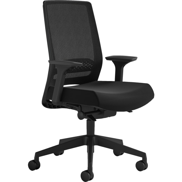 Safco Safco Medina Deluxe Task Chair - 5-star Base - Black - Armrest - 1 Each