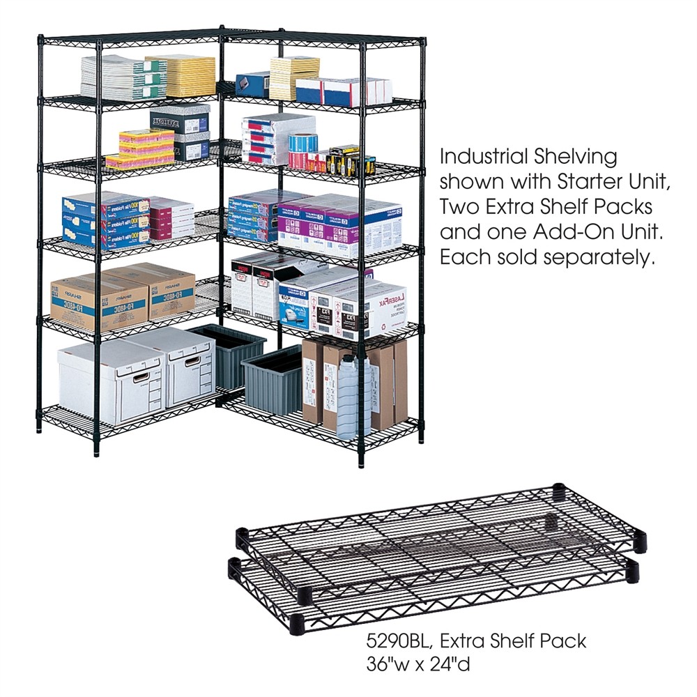 Industrial Extra Shelf Pack, 24 x 36" Black