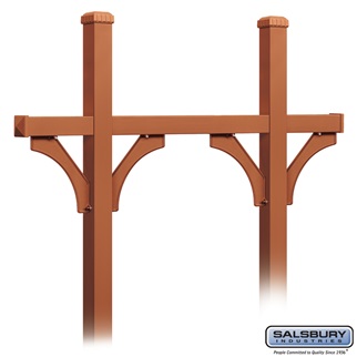 Deluxe Mailbox Post - Bridge Style for (5) Mailboxes - In-Ground Mounted - Copper
