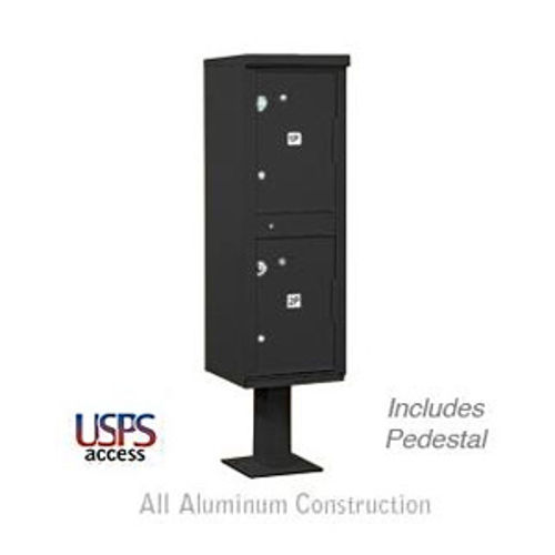 Outdoor Parcel Locker (Includes Pedestal) - 2 Compartments - Black - USPS Access