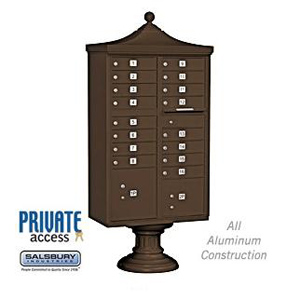 Regency Decorative Cluster Box Unit - 16 A Size Doors - Type III - Bronze - Private Access