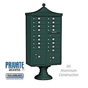 Regency Decorative Cluster Box Unit - 16 A Size Doors - Type III - Green - Private Access