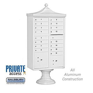 Regency Decorative Cluster Box Unit - 16 A Size Doors - Type III - White - Private Access