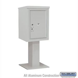 4C Pedestal Mailbox (Includes 26 Inch High Pedestal and Master Commercial Lock) - 6 Door High Unit (51-5/8 Inches) - Single Colu