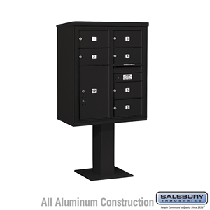 4C Pedestal Mailbox (Includes 26 Inch High Pedestal and Master Commercial Locks) - 10 Door High Unit (65-5/8 Inches) - Double Co