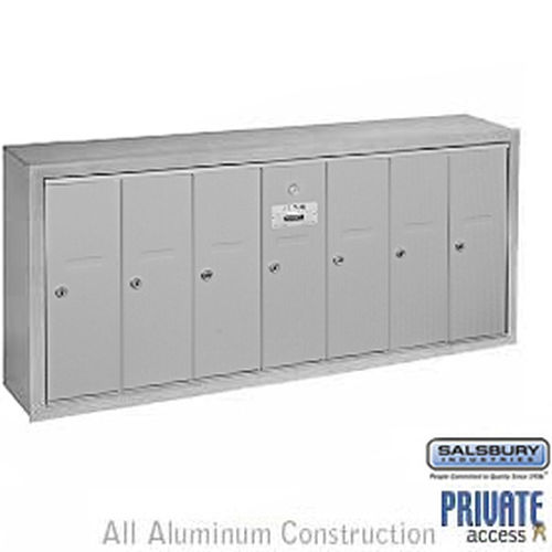 Vertical Mailbox (Includes Master Commercial Lock) - 7 Doors - Aluminum - Surface Mounted - Private Access