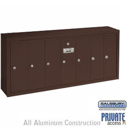 Vertical Mailbox (Includes Master Commercial Lock) - 7 Doors - Bronze - Surface Mounted - Private Access