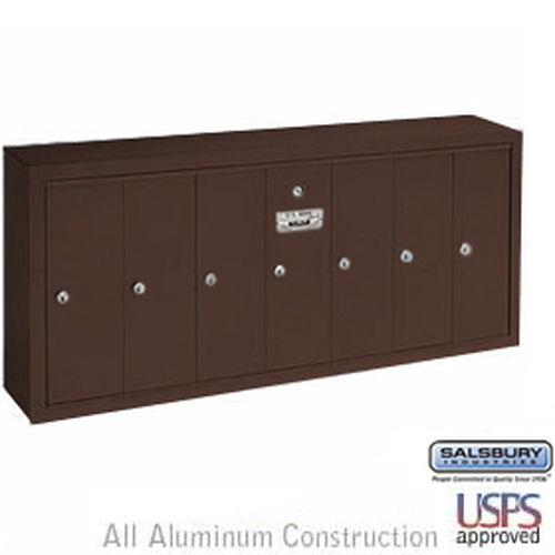 Vertical Mailbox - 7 Doors - Bronze - Surface Mounted - USPS Access