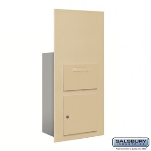 Collection Unit - for 7 Door High 4B+ Mailbox Units - Sandstone - Front Loading - Private Access