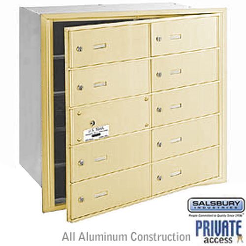 4B+ Horizontal Mailbox (Includes Master Commercial Lock) - 10 B Doors (9 usable) - Sandstone - Front Loading - Private Access