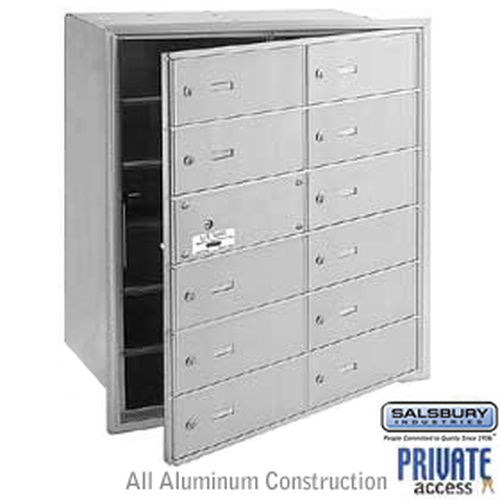 4B+ Horizontal Mailbox (Includes Master Commercial Lock) - 12 B Doors (11 usable) - Aluminum - Front Loading - Private Access