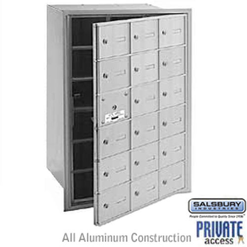 4B+ Horizontal Mailbox (Includes Master Commercial Lock) - 18 A Doors (17 usable) - Aluminum - Front Loading - Private Access