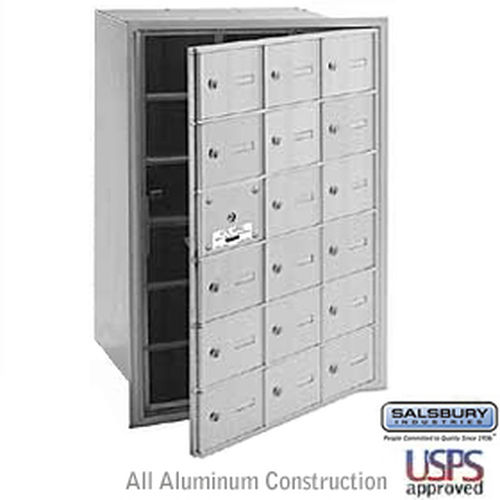 4B+ Horizontal Mailbox - 18 A Doors (17 usable) - Aluminum - Front Loading - USPS Access