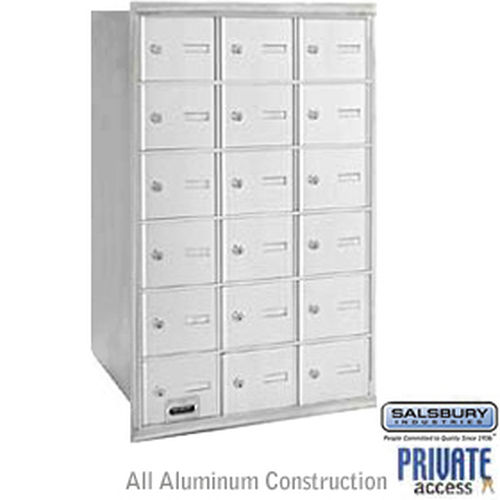 4B+ Horizontal Mailbox - 18 A Doors - Aluminum - Rear Loading - Private Access