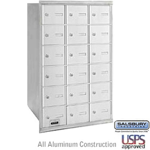 4B+ Horizontal Mailbox - 18 A Doors - Aluminum - Rear Loading - USPS Access