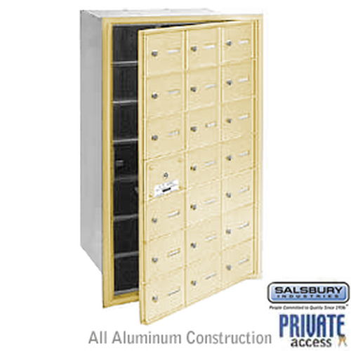 4B+ Horizontal Mailbox (Includes Master Commercial Lock) - 21 A Doors (20 usable) - Sandstone - Front Loading - Private Access
