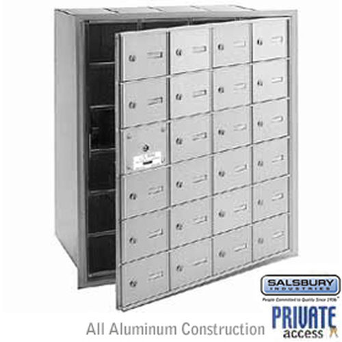 4B+ Horizontal Mailbox (Includes Master Commercial Lock) - 24 A Doors (23 usable) - Aluminum - Front Loading - Private Access