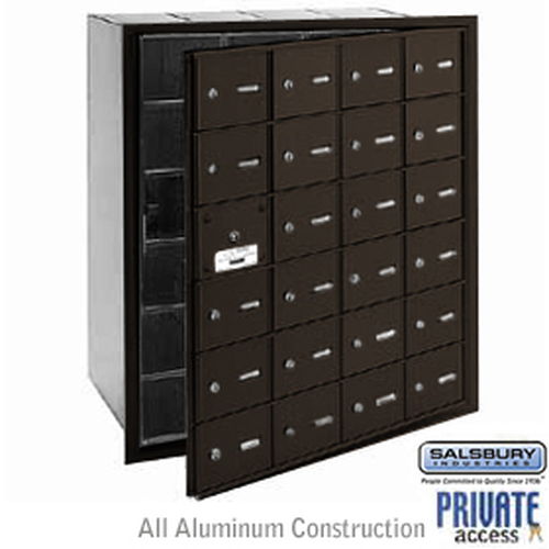 4B+ Horizontal Mailbox (Includes Master Commercial Lock) - 24 A Doors (23 usable) - Bronze - Front Loading - Private Access