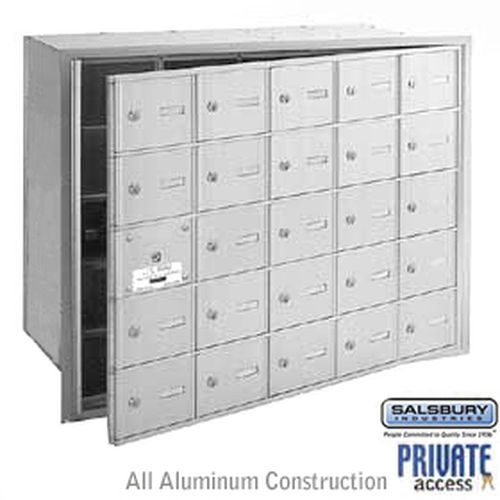 4B+ Horizontal Mailbox (Includes Master Commercial Lock) - 25 A Doors (24 usable) - Aluminum - Front Loading - Private Access