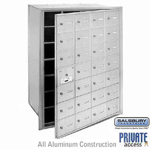 4B+ Horizontal Mailbox (Includes Master Commercial Lock) - 28 A Doors (27 usable) - Aluminum - Front Loading - Private Access