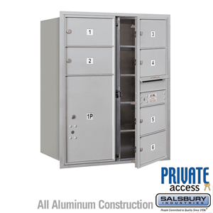 4C Horizontal Mailbox (Includes Master Commercial Locks) - 10 Door High Unit (37 1/2 Inches) - Double Column - 6 MB2 Doors / 1 P