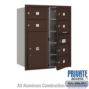 4C Horizontal Mailbox (Includes Master Commercial Locks) - 10 Door High Unit (37 1/2 Inches) - Double Column - 6 MB2 Doors / 1 P